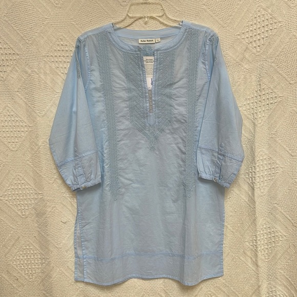 Roller Rabbit Tops - Roller Rabbit tunic in a light spring blue.  Lots of detailing.  New.  Size M